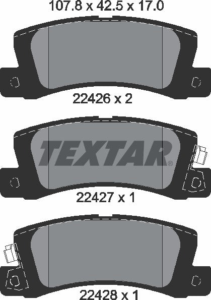 Textar Brake Pad Set - 2242601