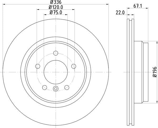 Mintex Brake Discs fits -BMW V300:5 MDC1757C (also fits other vehicles)