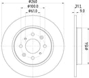 Mintex Brake Discs fits -Honda V380:5 MDC2669 (also fits other vehicles)