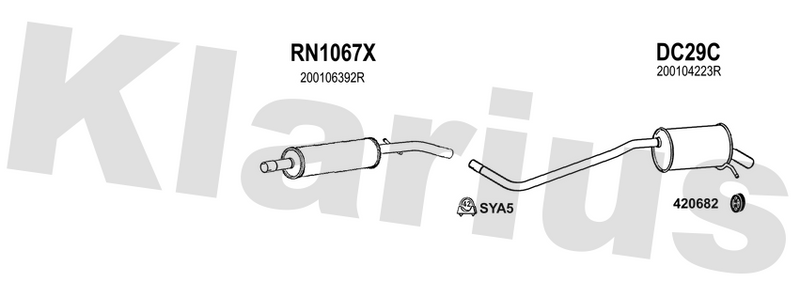 Klarius RN1067X - Box With Tail Pipe  - Fits Dacia Sandero II 1.2