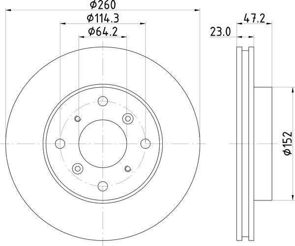 Mintex Brake Discs fits -Honda V260:4 MDC1000 (also fits other vehicles)