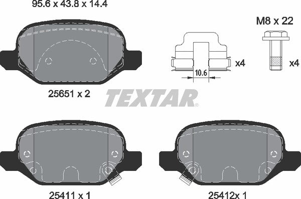 Textar Brake Pad Set - 2565101
