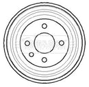 Borg & Beck Brake Drum (Single) -BBR7040