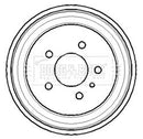 Borg & Beck Rear Brake Drum (Single) -BBR7113