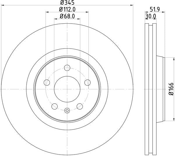 Mintex Brake Discs fits -Audi Porsche S259:4 MDC2262 (also fits other vehicles)