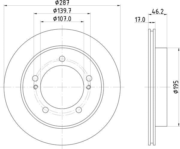 Mintex Brake Discs fits -Suzuki V287:5 MDC1014 (also fits other vehicles)
