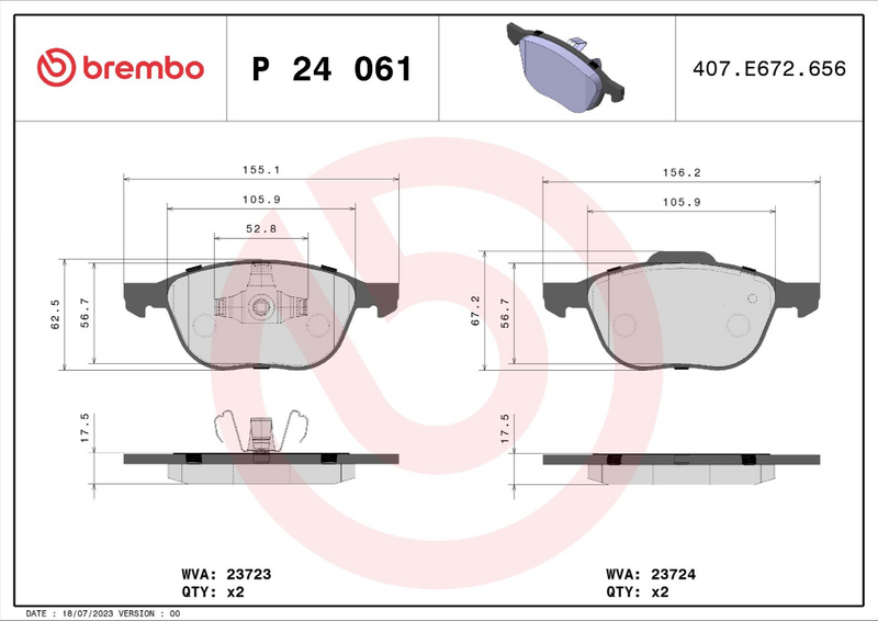 Brembo Brake Pad Set - P24061
