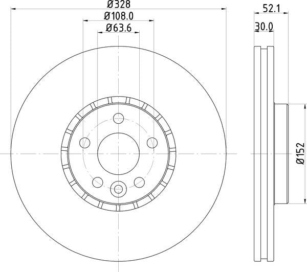 Mintex Brake Discs fits -Volvo S302:5 MDC2198 (also fits other vehicles)