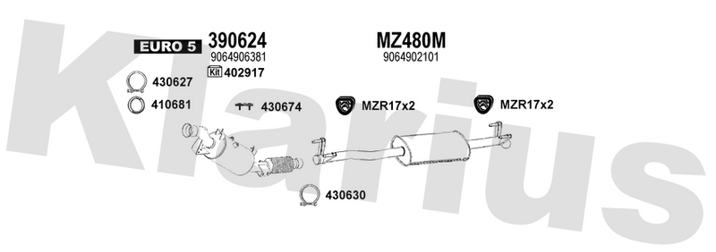 Klarius 390624 - Catalyst & Dpf Combined  - Fits Mercedes Sprinter 2.1CDi