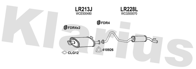 Klarius LR213J - Box With Centre Pipe  - Fits Land Rover 90 2.4TD