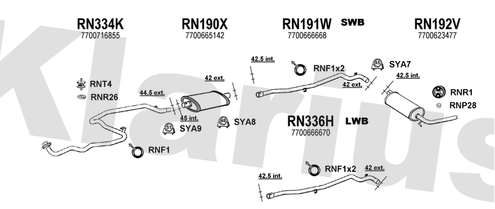 Klarius RN334K - Front Pipe  - Fits Renault Trafic 1.6