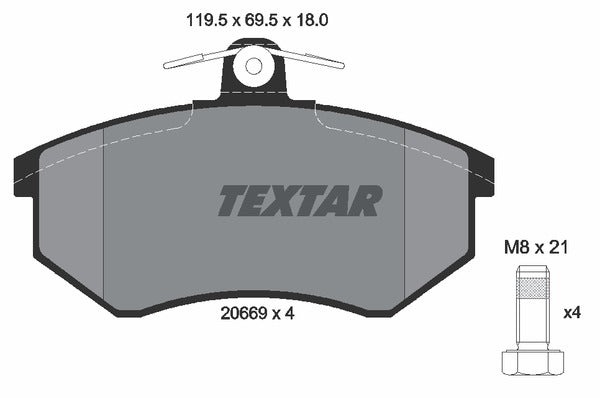 Textar Brake Pad Set - 2066928