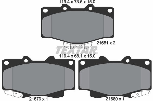 Textar Brake Pad Set - 2167904