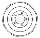 Borg & Beck Brake Drum (Single) -BBR7185
