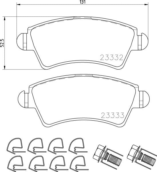 Mintex Brake Pad Set fits -Citroën Peugeot MDB2584 (also fits other vehicles)