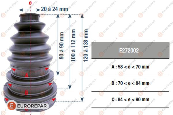 Eurorepar Drive Shaft Bellow - E272002