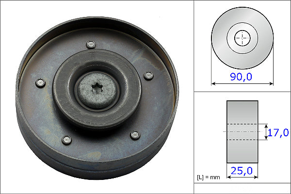 INA Deflection/Guide Pulley - V-Ribbed Belt - Part No - 532069410