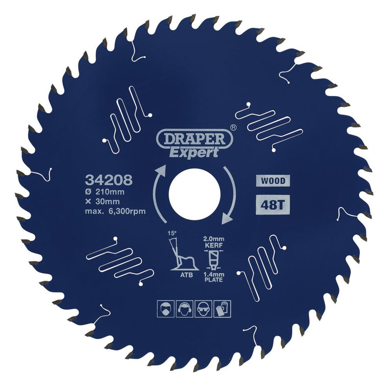 Draper Tct Saw Blade 210mm 48T - 34208