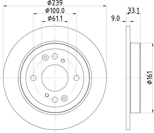 Mintex Brake Discs fits -Honda S302:5 MDC2870C (also fits other vehicles)