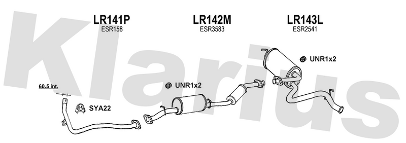 Klarius LR141P - Front Pipe  - Fits Land Rover 110 2.5TDi