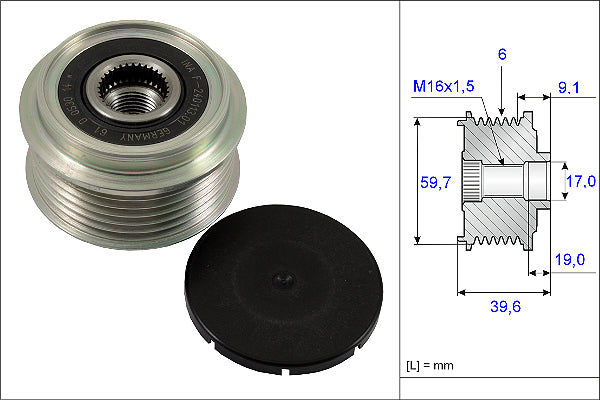 INA Alternator Freewheel Clutch - Part No - 535006510