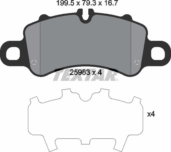 Textar Brake Pad Set - 2598301