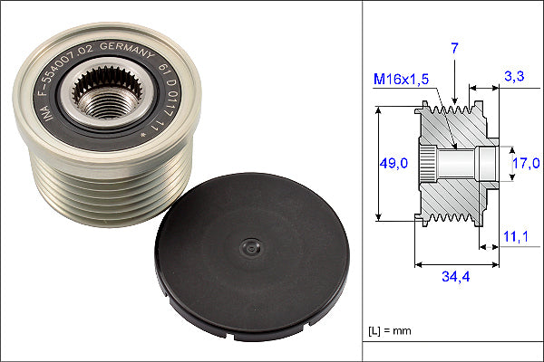 INA Alternator Freewheel Clutch - Part No - 535016410