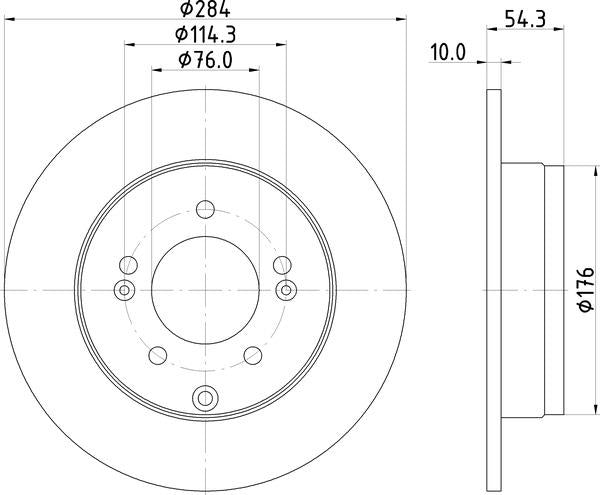 Mintex Brake Discs fits -Hyundai Kia V254:6 MDC2013 (also fits other vehicles)