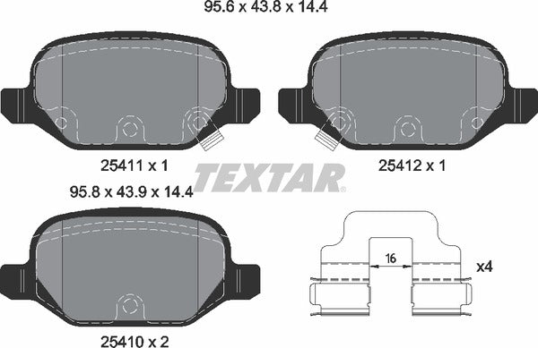 Textar Brake Pad Set - 2541101