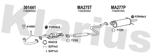 Klarius 301441 - Front Pipe For Cat  - Fits Mazda 626 2.0i