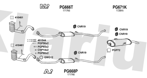 Klarius PG666T - Box With Centre Pipe  - Fits Peugeot 306 1.6i
