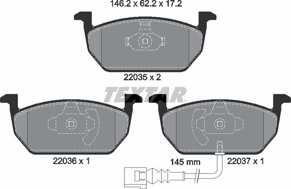 Textar Brake Pad Set - 2203501