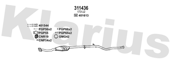 Klarius 311436 - Catalyst Type Approved  - Fits Citroen Saxo 1.5D