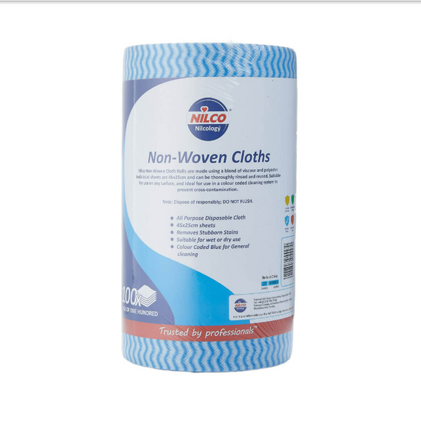 Nilco Non-Woven Cloths Roll Blue - 100 Sheets - TETNCA005