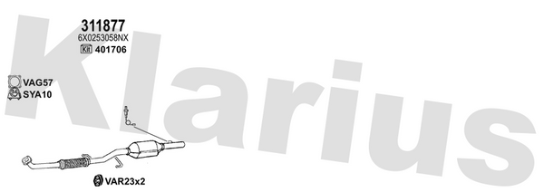 Klarius 311877 - Catalyst Type Approved  - Fits Volkswagen Lupo 1.4i