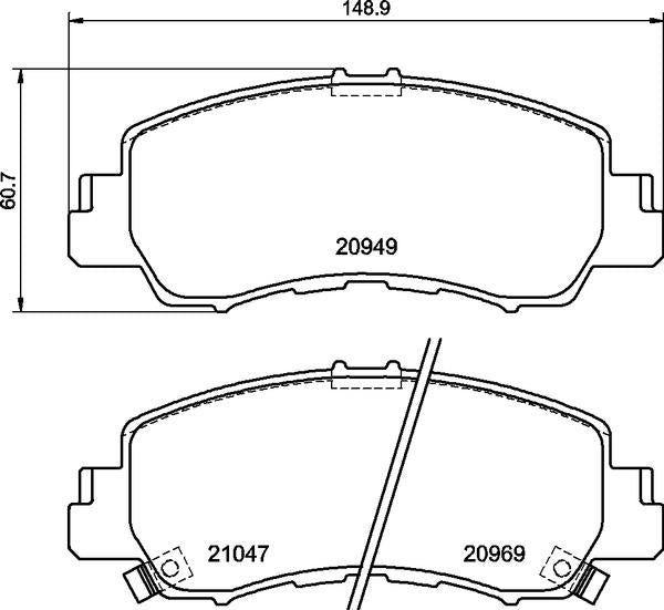 Mintex Brake Pad Set fits -Mitsubishi MDB4143 (also fits other vehicles)