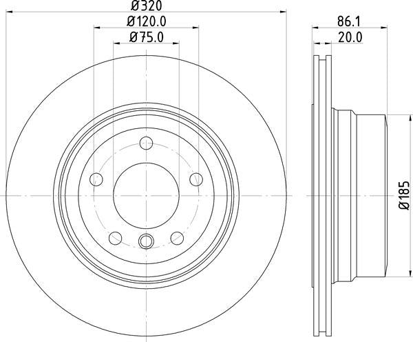 Mintex Brake Discs fits -BMW S291:5 MDC2497 (also fits other vehicles)