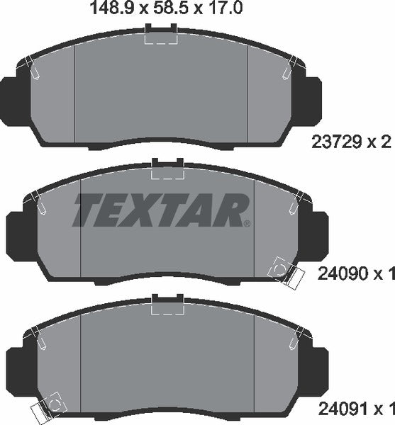 Honda, Brake Pad Set - Textar 2372901