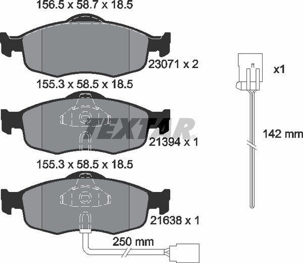 Textar Brake Pad Set - 2307104