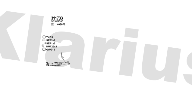 Klarius 311733 - Catalyst Type Approved  - Fits Suzuki Liana 1.6i