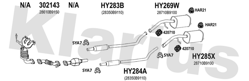 Klarius 302143 - Front Pipe For Cat  - Fits Hyundai i10 1.0