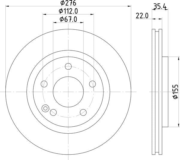 Mintex Brake Discs fits -MercedesBenz V276:5 MDC1421 (also fits other vehicles)