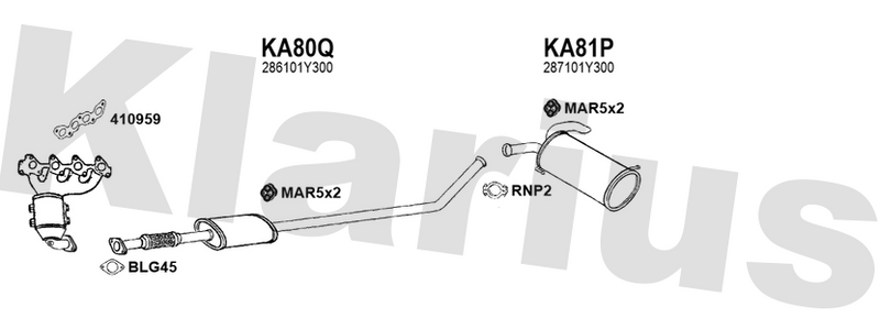 Klarius KA80Q - Box With Centre Pipe  - Fits Kia Picanto 1.2