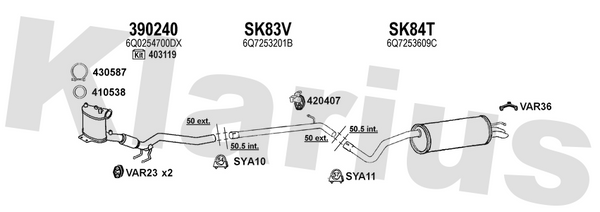 Klarius 390240 - Catalyst & Dpf Combined  - Fits Skoda Fabia 1.4TDi