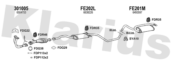 Klarius 301005 - Front Pipe For Cat  - Fits Ford Escort 1.4i