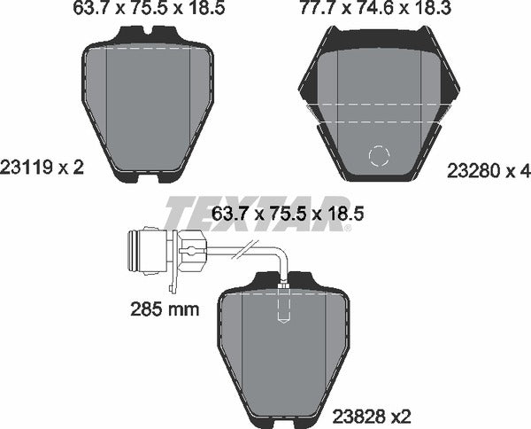 Textar Brake Pad Set - 2311901