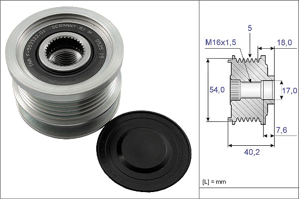 INA Alternator Freewheel Clutch - Part No - 535014310