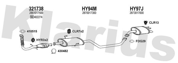 Klarius HY94M - Box With Centre Pipe  - Fits Hyundai Matrix 1.5CRDi