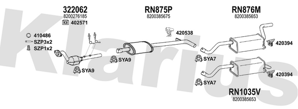 Klarius 322062 - Catalyst Type Approved Withpip  - Fits Renault Clio 1.2i