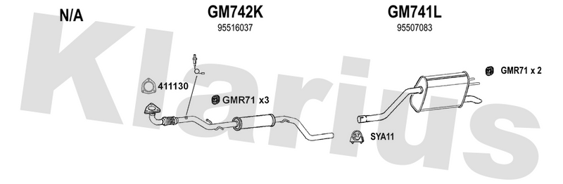 Klarius GM742K - Box With Centre Pipe  - Fits Opel Meriva B 1.4